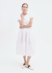 Full Skirt in Cotton Poplin - White - CO Collections